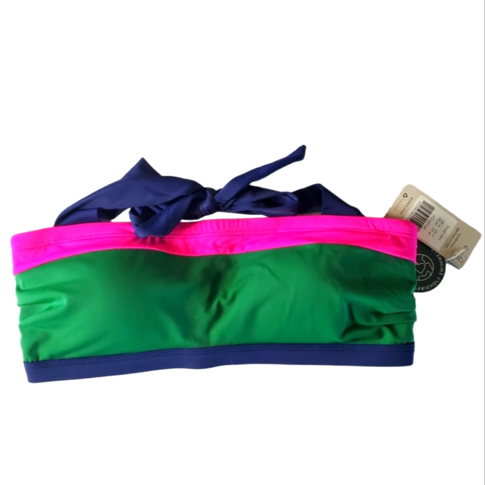 NWT Boden Santorini Halter Bikini Top Green, Navy Blue, Pink